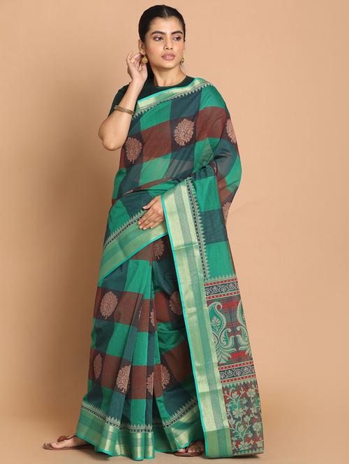 women self design handloom saree with blouse - 21272152 - Very Small Image - 1