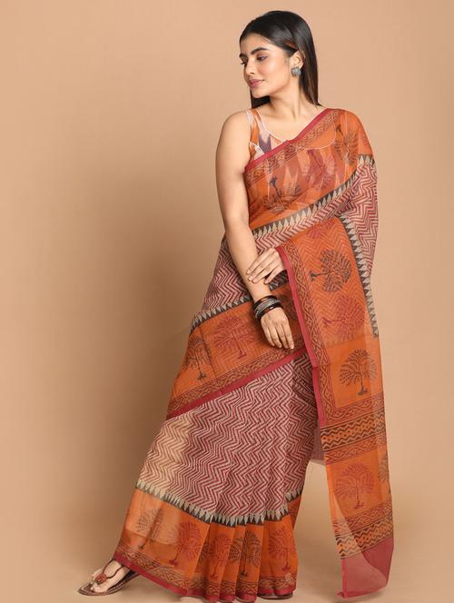 women kota doria saree with blouse - 21272272 - Very Small Image - 1