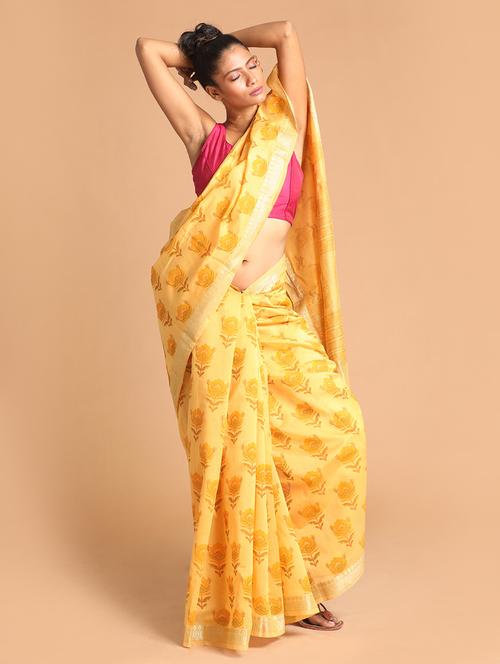 women floral printed saree with blouse - 21272424 - Very Small Image - 1
