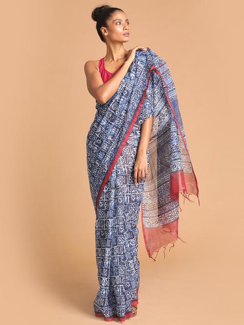 women kota doria saree with blouse - 21272475 - Very Small Image - 1