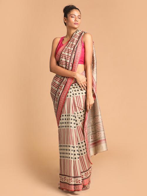 women self design chanderi saree with blouse - 21272500 - Very Small Image - 1