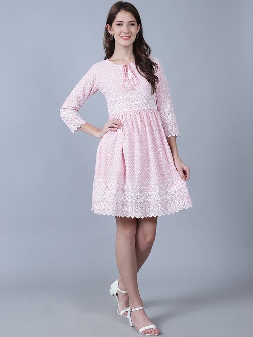 women embroidered a-line dress - 21274620 - Very Small Image - 1