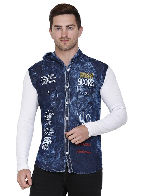 men printed sleeveless casual shirt - 21275090 - Very Small Image - 1