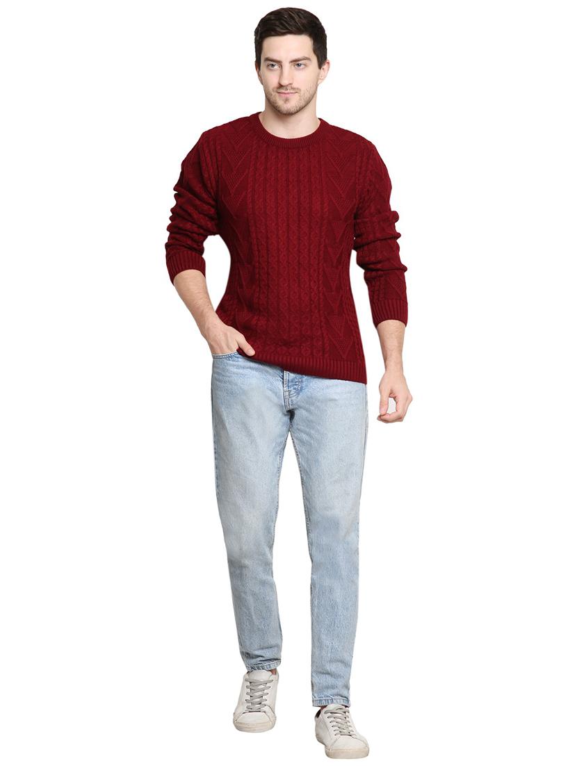 men maroon wool cardigan - 21275132 - Zoom Image - 3