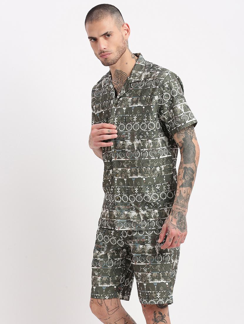 men printed cotton co-ord set - 21276973 - Standard Image - 2