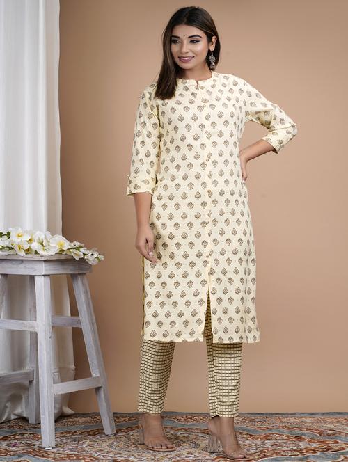 beige rayon straight kurta - 21277141 - Very Small Image - 1