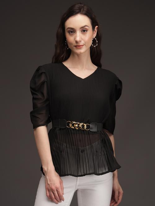 black georgette regular top - 21277741 - Very Small Image - 1