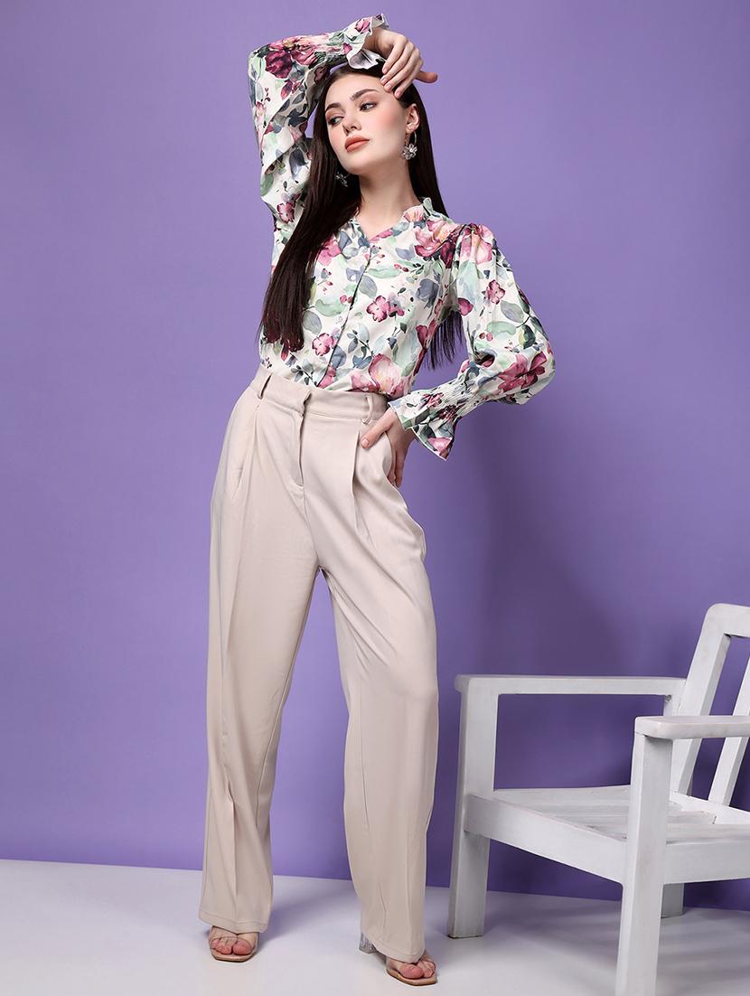white poly crepe shirt tunic - 21278078 - Standard Image - 3