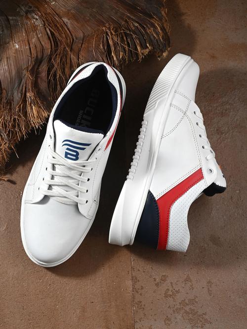 bucik white bck10146 lightweight comfort trendy premium stylish sneakers for men  - 21278495 - Very Small Image - 1