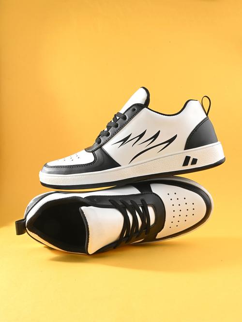 white synthetic lace up sneakers - 21278517 - Very Small Image - 1