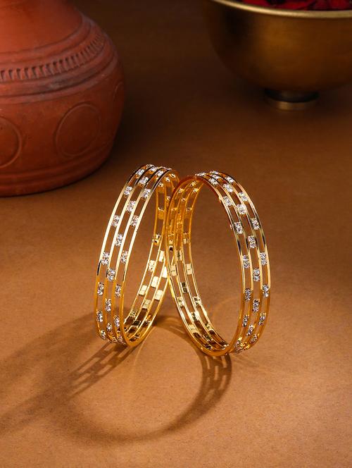 gold alloy bangle set of 2 - 21279183 - Very Small Image - 1