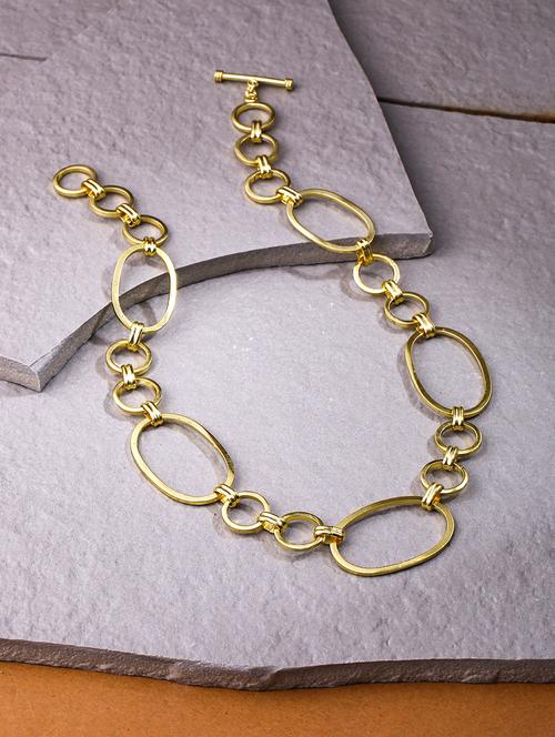 Gold Metal Chain Necklace - 21279325 - Very Small Image - 1