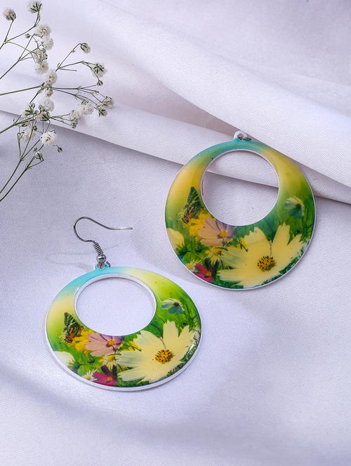 yellow plastic jhumka earring - 21279420 - Very Small Image - 1