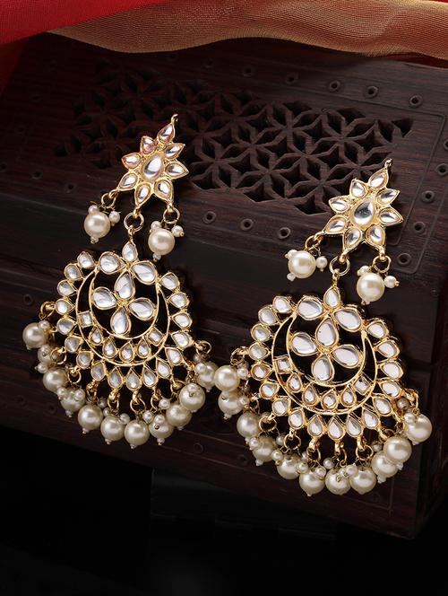 gold metal jhumka earring - 21279437 - Very Small Image - 1