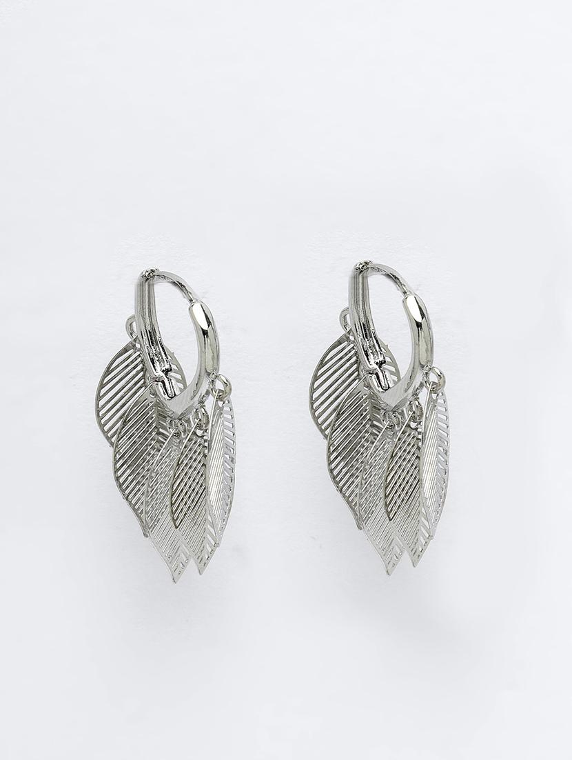 silver brass drop earrings - 21279446 - Zoom Image - 2