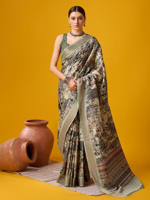 women self design tussar saree with blouse - 21279982 - Very Small Image - 1