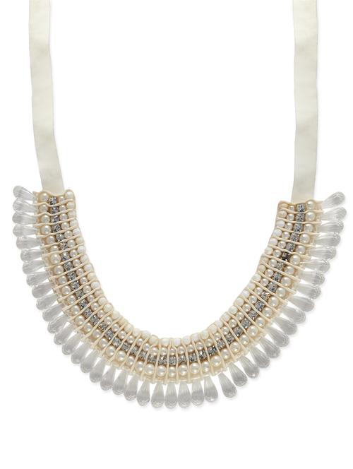 off-white pearl drop necklace - 21280 - Very Small Image - 1