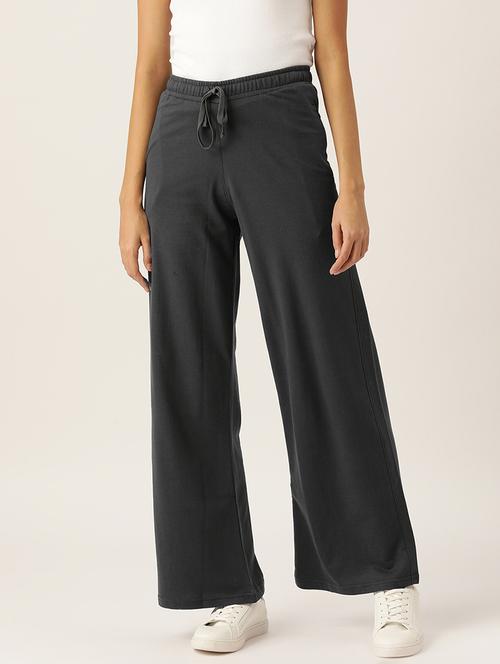 women solid mid rise track pant - 21280230 - Very Small Image - 1