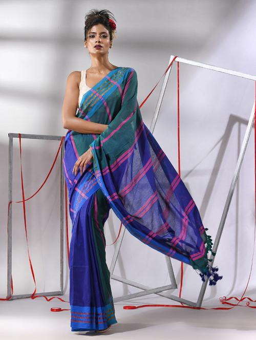 women self design handloom saree with blouse - 21281804 - Very Small Image - 1