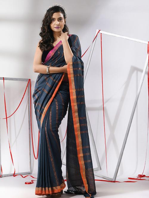 women self design handloom saree with blouse - 21281819 - Very Small Image - 1
