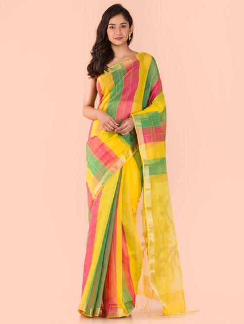 women self design handloom saree with blouse - 21283588 - Very Small Image - 1