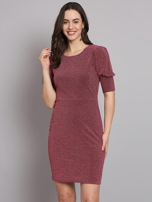 pink lycra blend bodycon dress - 21286016 - Very Small Image - 1