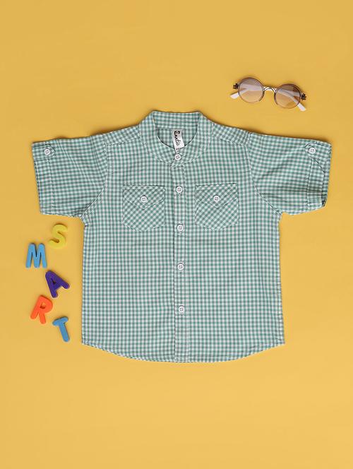 kids green cotton shirt - 21286961 - Very Small Image - 1