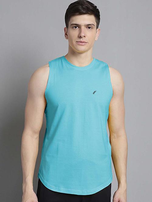 men round neck solid vest - 21288159 - Very Small Image - 1