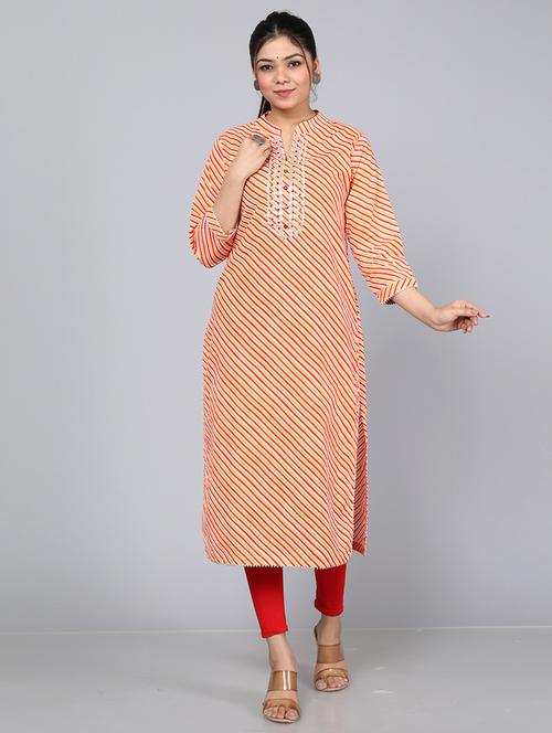women three quarter sleeve straight kurta - 21288726 - Very Small Image - 1