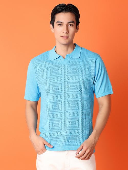 men light blue self-designed regular t-shirt - 21289680 - Very Small Image - 1