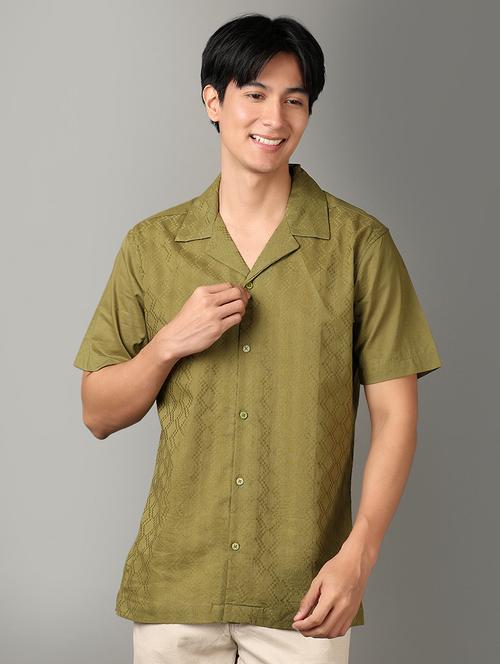 men short sleeves self design casual shirt - 21289686 - Very Small Image - 1