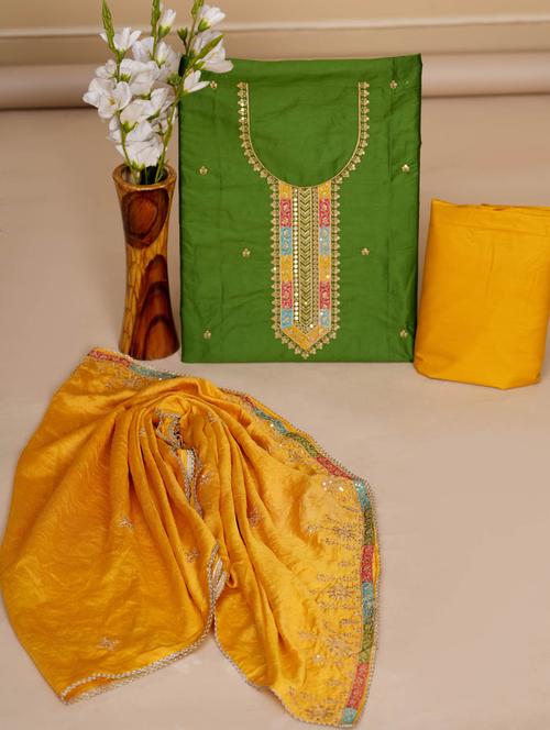 women embroidered unstitched suit set - 21290563 - Very Small Image - 1