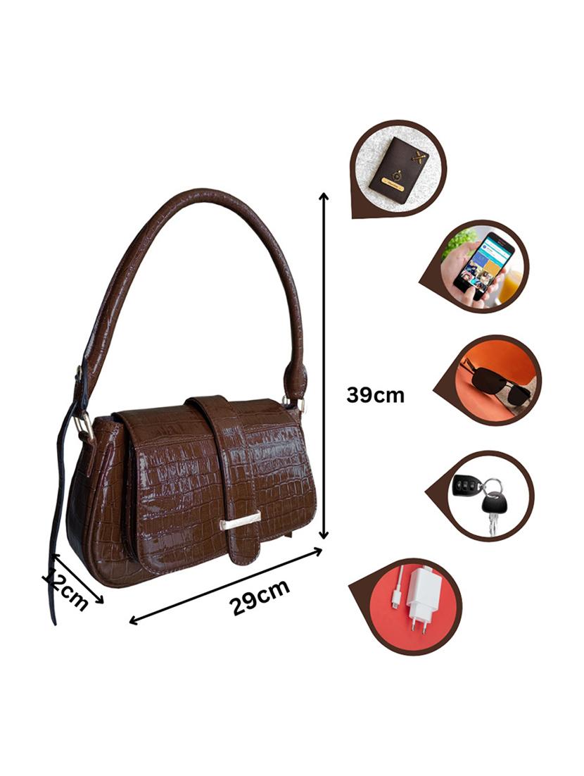 brown leatherette handbag - 21292066 - Zoom Image - 3