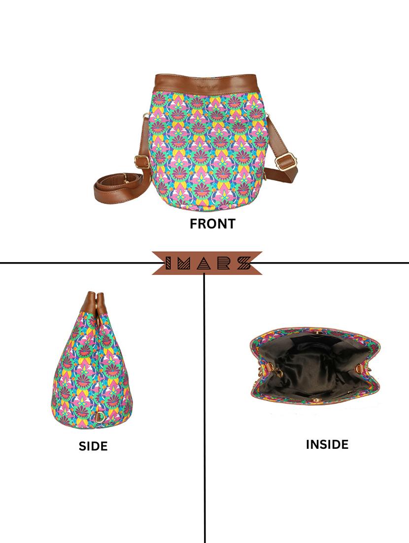 multi colored leatherette sling bag - 21292123 - Zoom Image - 3