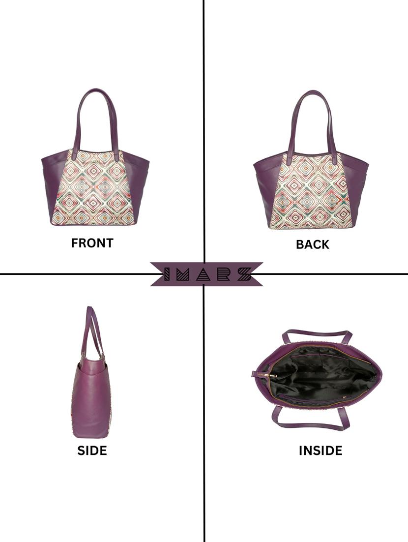 purple leatherette regular tote bag - 21292147 - Zoom Image - 2