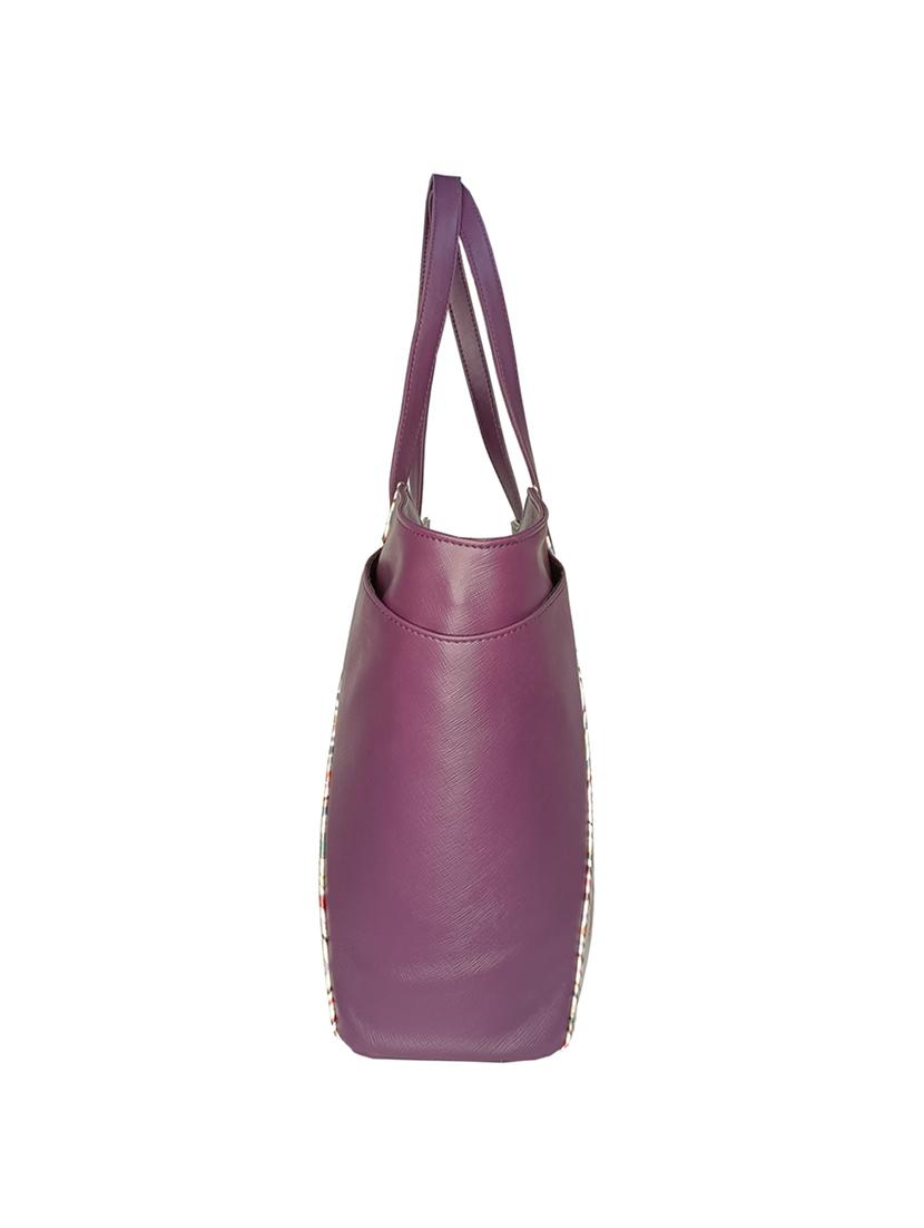 purple leatherette regular tote bag - 21292147 - Standard Image - 3