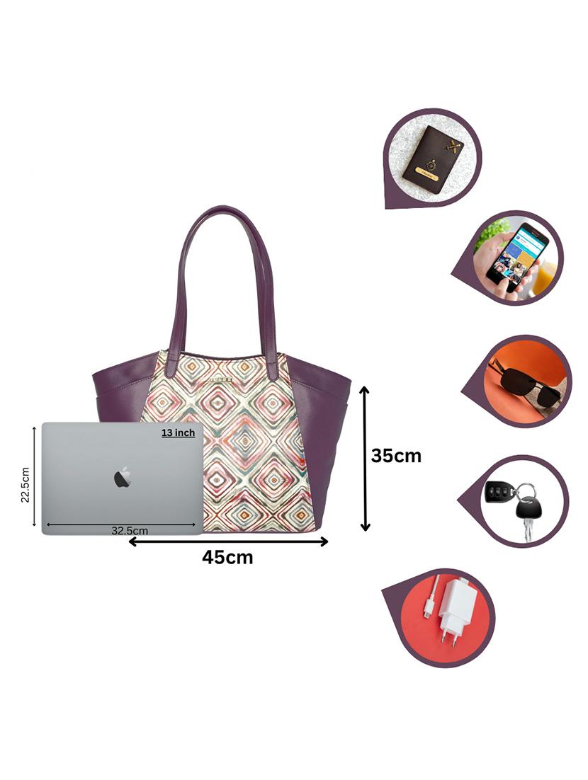 purple leatherette regular tote bag - 21292147 - Zoom Image - 4