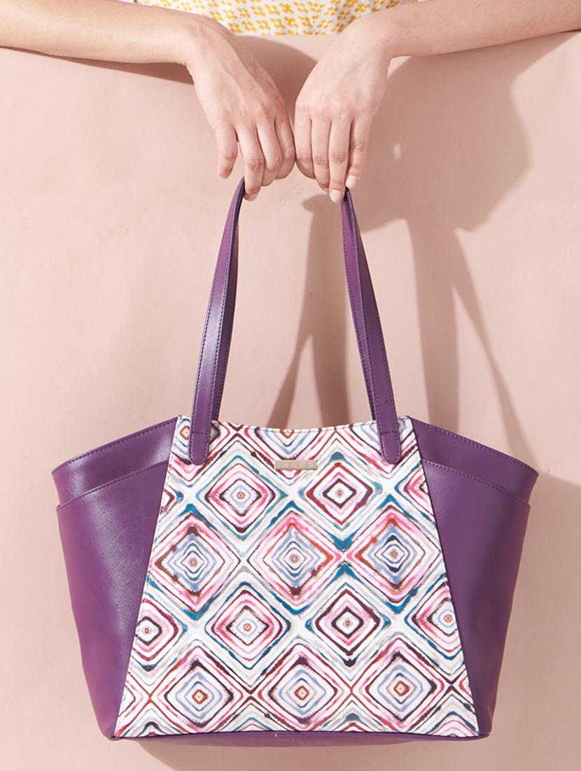 purple leatherette regular tote bag - 21292147 - Zoom Image - 5
