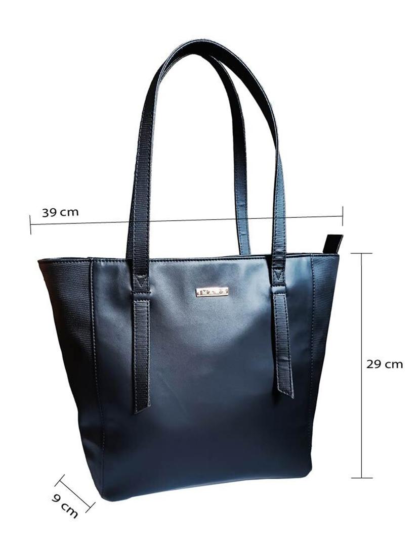 black leatherette regular tote bag - 21292158 - Standard Image - 2