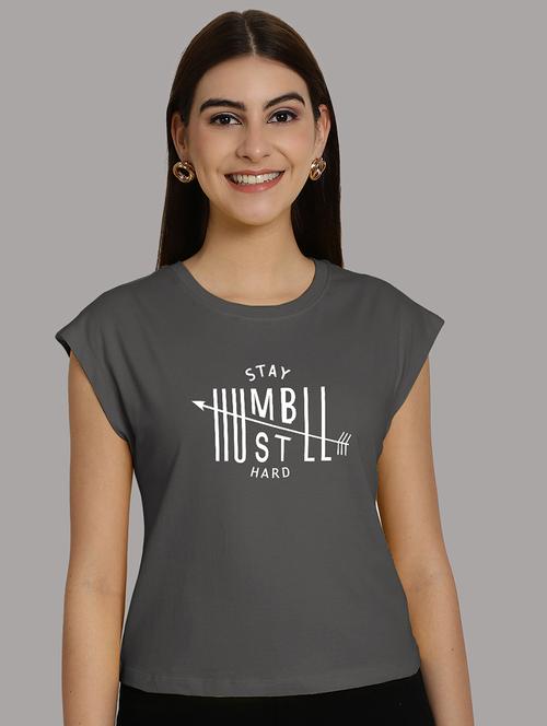 women printed round neck crop top - 21292464 - Very Small Image - 1