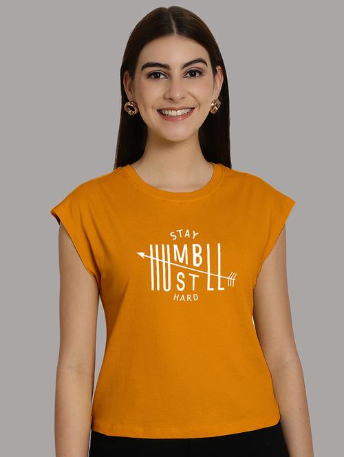 women vprinted round neck crop top - 21292466 - Very Small Image - 1