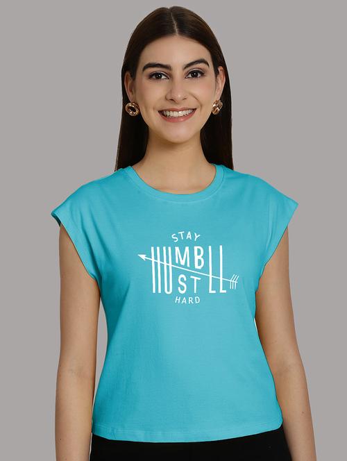 women printed round neck crop top - 21292468 - Very Small Image - 1