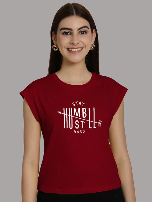 women printed round neck crop top - 21292471 - Very Small Image - 1