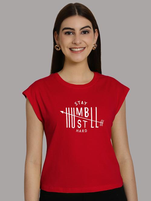 women printed round neck crop top - 21292474 - Very Small Image - 1