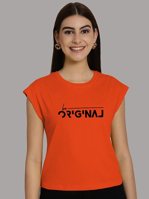 women printed round neck crop top - 21292481 - Very Small Image - 1