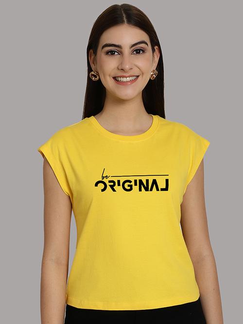 women printed round neck crop top - 21292482 - Very Small Image - 1