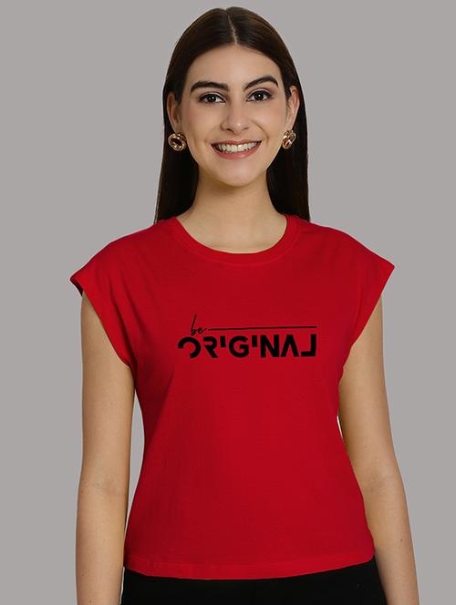 women printed round neck crop top - 21292484 - Very Small Image - 1