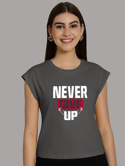 women printed round neck crop top - 21292486 - Very Small Image - 1