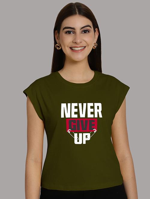 women printed round neck crop top - 21292487 - Very Small Image - 1