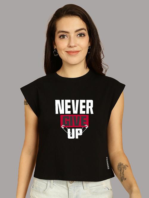 women printed round neck crop top - 21292496 - Very Small Image - 1